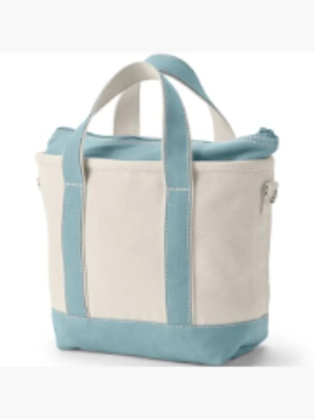 Lands' End Zip Top Canvas Tote Bag, Structured, 5 Pockets